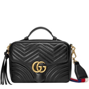 Gucci GG Marmont matelasse top handle bag 498100 Black