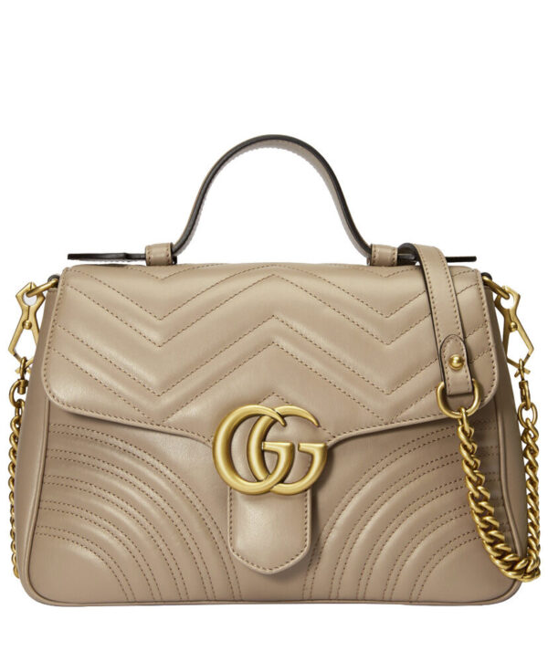 Gucci GG Marmont small top handle bag 498110 Apricot