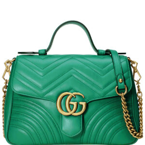 Gucci GG Marmont small top handle bag 498110 Green