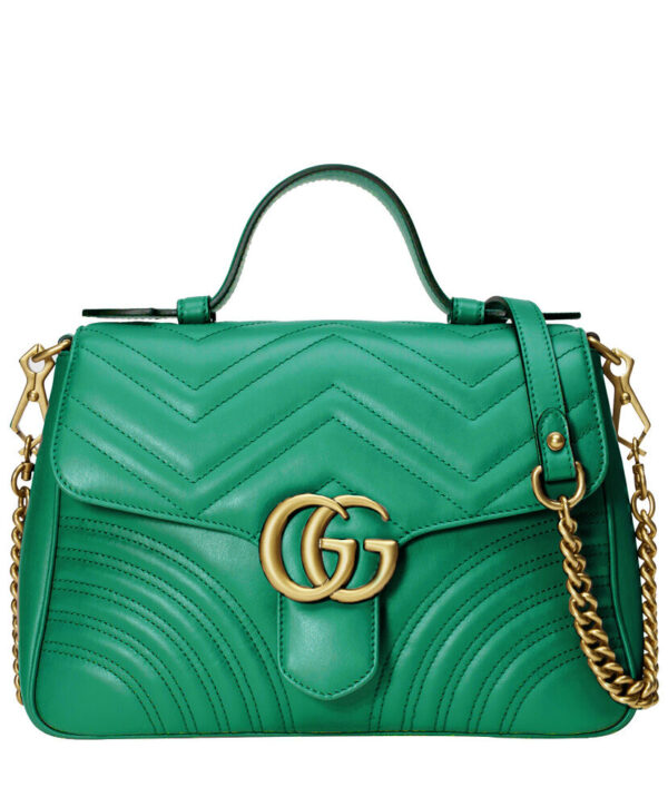 Gucci GG Marmont small top handle bag 498110 Green