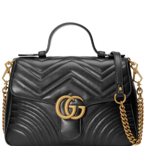 Gucci GG Marmont small top handle bag 498110 Black