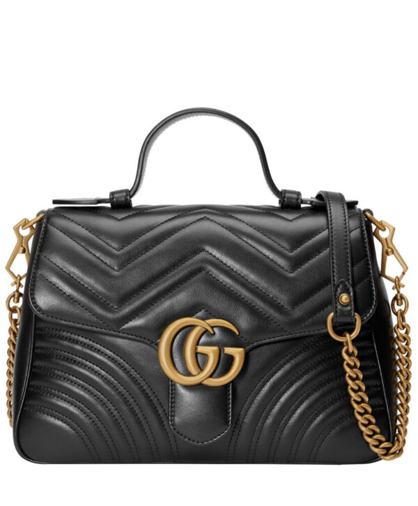 Gucci GG Marmont small top handle bag 498110 Black