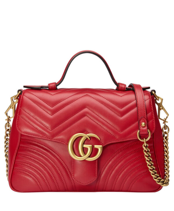 Gucci GG Marmont small top handle bag 498110 Red