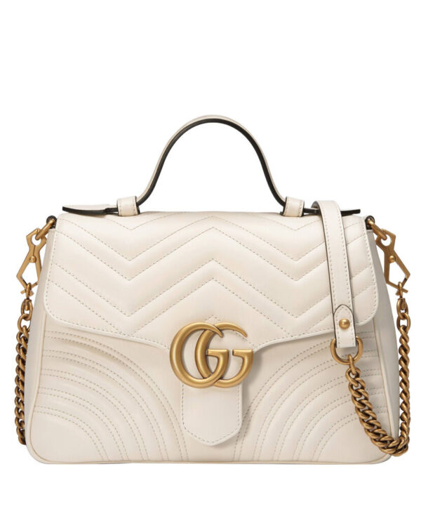 Gucci GG Marmont small top handle bag 498110 White