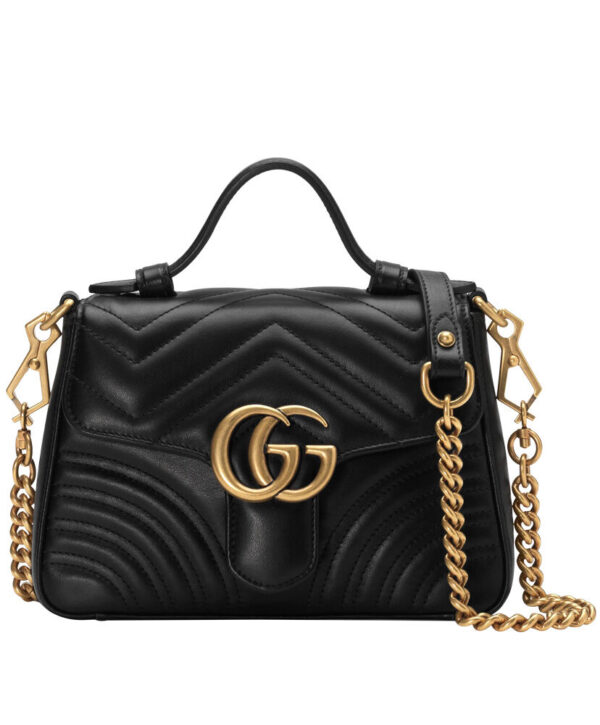 Gucci GG Marmont mini top handle bag 547260 Black