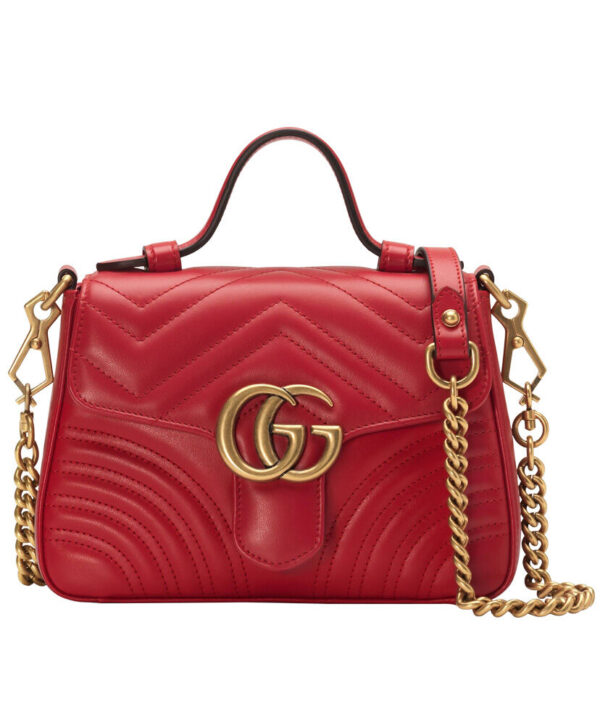 Gucci GG Marmont mini top handle bag 547260 Red