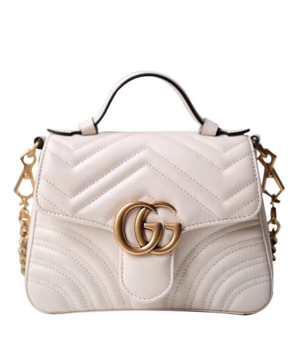 Gucci GG Marmont mini top handle bag 547260 White