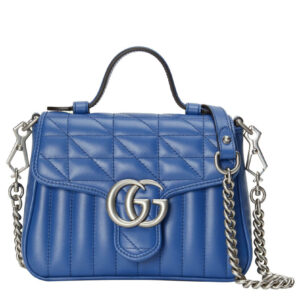 Gucci GG Marmont Mini Top Handle Bag Blue