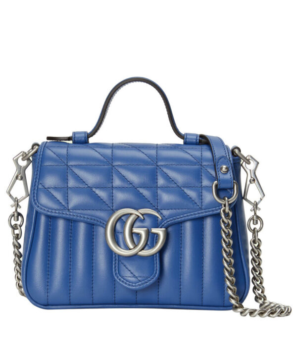 Gucci GG Marmont Mini Top Handle Bag Blue