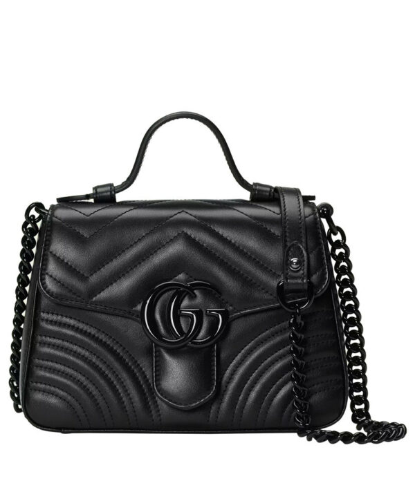 Gucci GG Marmont Mini Top Handle Bag Black