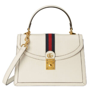 Gucci Ophidia Small Top Handle Bag With Web 652683 White