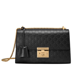 Gucci Padlock medium Gucci Signature shoulder bag 409486 Black