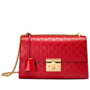 Gucci Padlock medium Gucci Signature shoulder bag 409486 Red