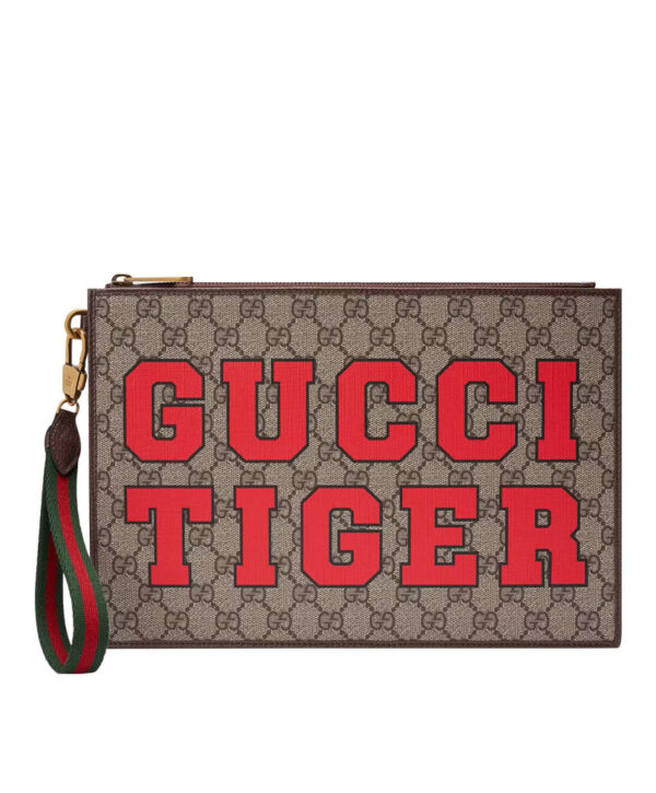 Gucci Tiger Pouch 688378 Dark Coffee