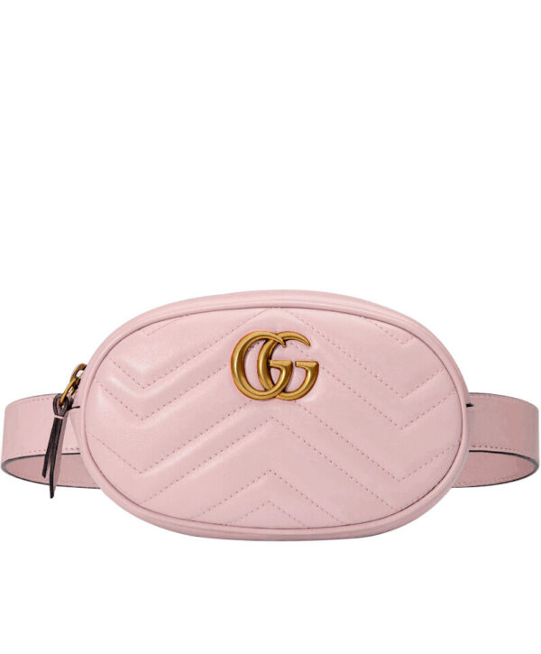 Gucci GG Marmont Matelasse Leather Belt Bag 476434 Pink