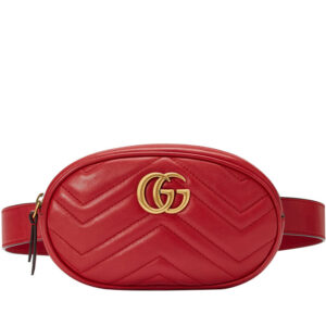 Gucci GG Marmont Matelasse Leather Belt Bag 476434 Red