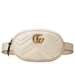 Gucci GG Marmont Matelasse Leather Belt Bag 476434 Cream