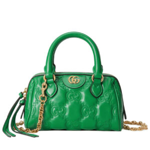 Gucci GG Matelasse Leather Mini Bag 702251 Green