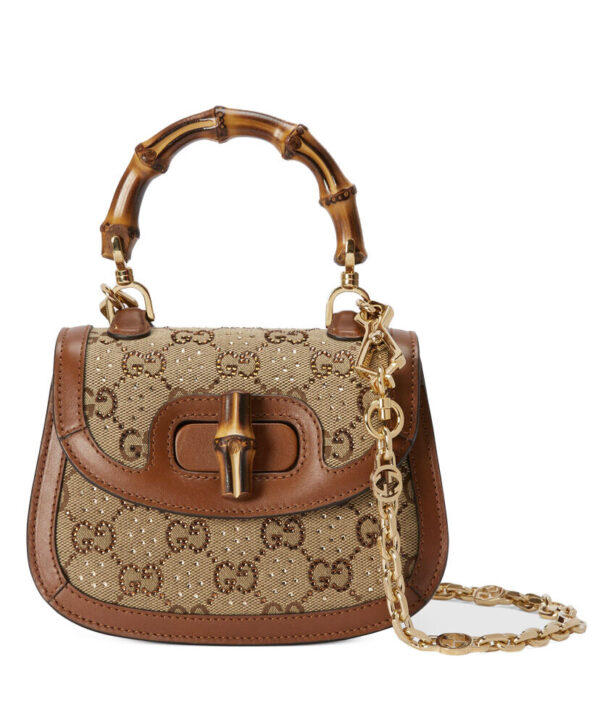 Gucci Bamboo 1947 Mini Top Handle Bag 735116 Coffee