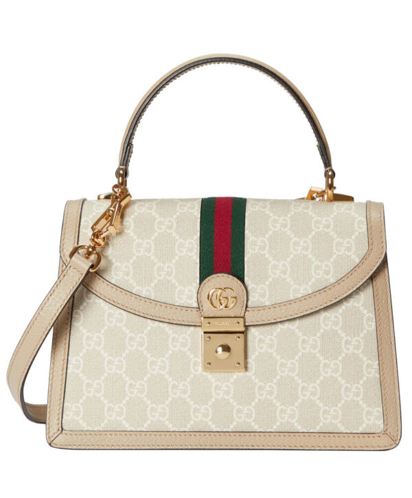 Gucci Ophidia Small GG Top Handle Bag Cream