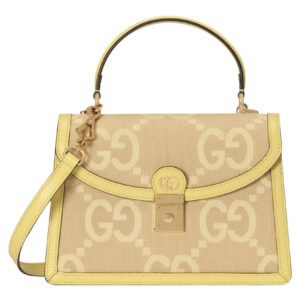 Gucci Ophidia Jumbo GG Top Handle Bag 651055 Yellow