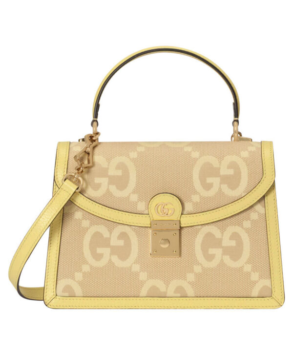 Gucci Ophidia Jumbo GG Top Handle Bag 651055 Yellow