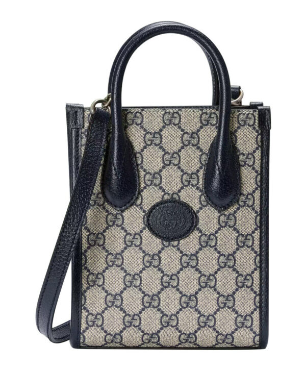 Gucci Mini Tote Bag With Interlocking G 671623 Dark Blue