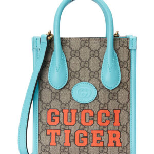 Gucci Tiger GG Mini Tote Bag 671623 Light Blue