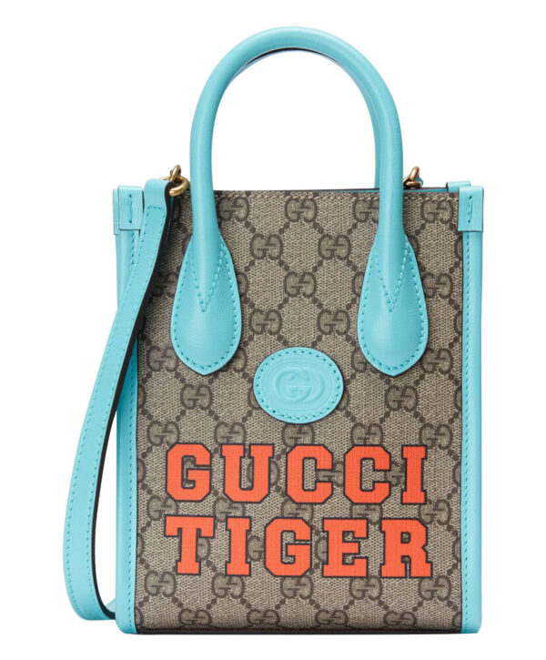 Gucci Tiger GG Mini Tote Bag 671623 Light Blue