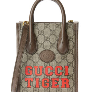 Gucci Tiger GG Mini Tote Bag 671623 Dark Coffee