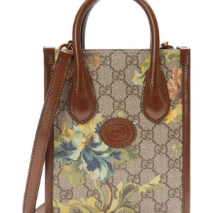 Gucci GG Carnation Print Mini Tote Bag 671623 Green