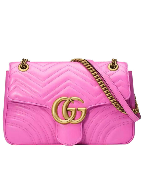 Gucci GG Marmont Matelasse Shoulder Bag 443496 Peachblow