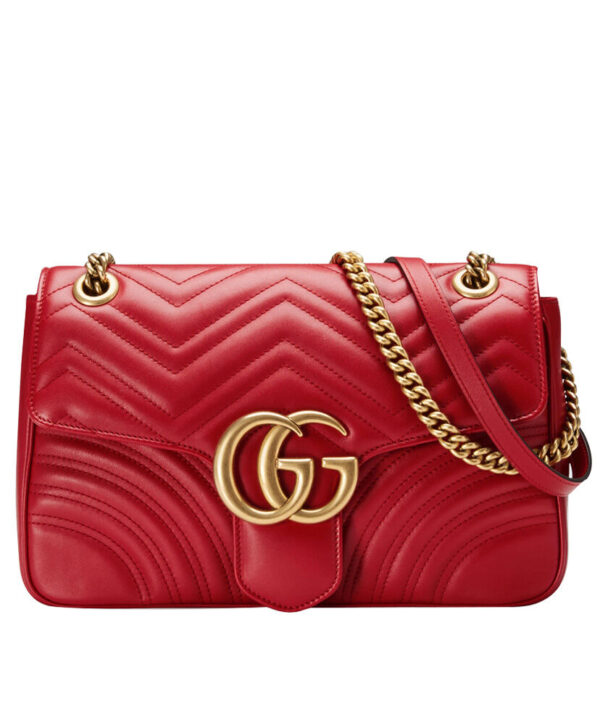 Gucci GG Marmont Matelasse Shoulder Bag 443496 Red