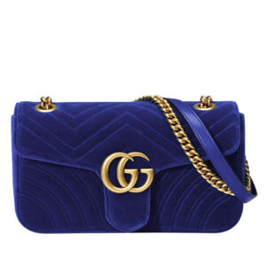 Gucci GG Marmont Velvet Shoulder Bag 443497 Blue