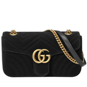 Gucci GG Marmont Velvet Shoulder Bag 443497 Black