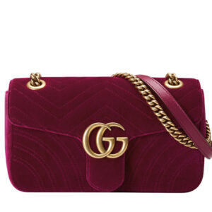 Gucci GG Marmont Velvet Shoulder Bag 443497 Peachblow