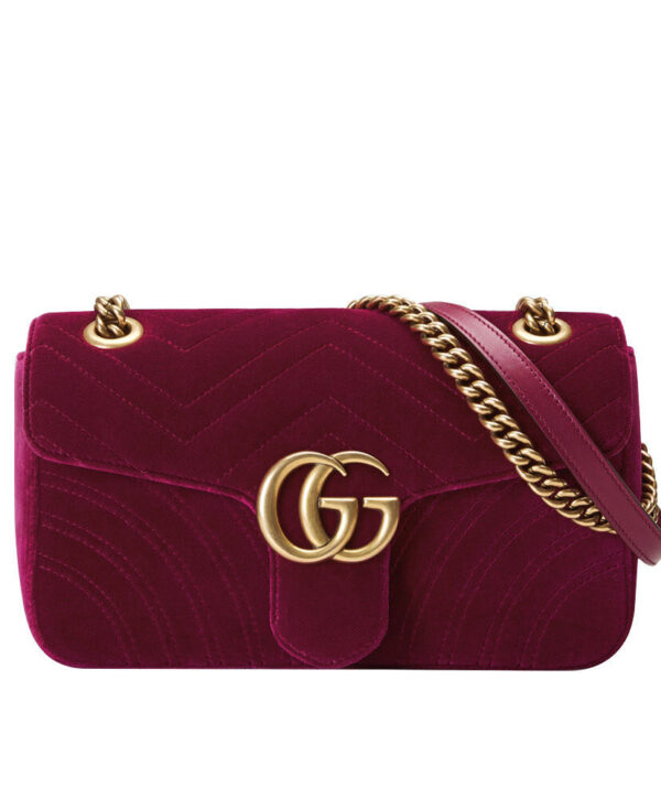 Gucci GG Marmont Velvet Shoulder Bag 443497 Peachblow