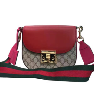 Gucci Padlock GG Supreme Shoulder Bag 453189 Red