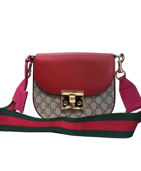 Gucci Padlock GG Supreme Shoulder Bag 453189 Red