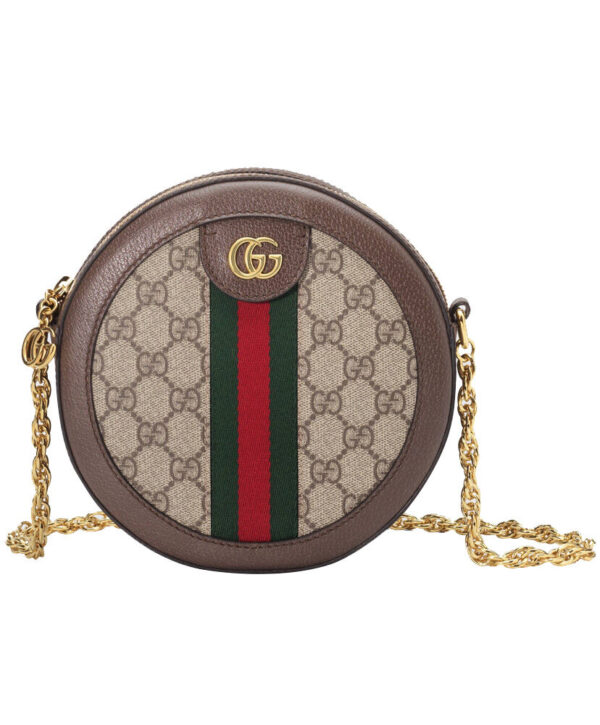 Gucci Ophidia mini GG round shoulder bag 550618 Dark Coffee