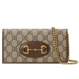 Gucci 1955 Horsebit Wallet With Chain 621892S Coffee