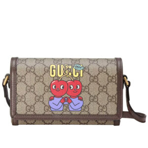 Gucci Cherry Print Mini Bag 700733 Dark Coffee