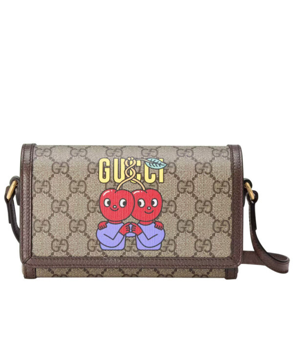 Gucci Cherry Print Mini Bag 700733 Dark Coffee