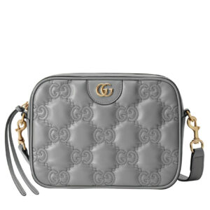 Gucci GG Matelasse Leather Shoulder Bag 702234 Gray