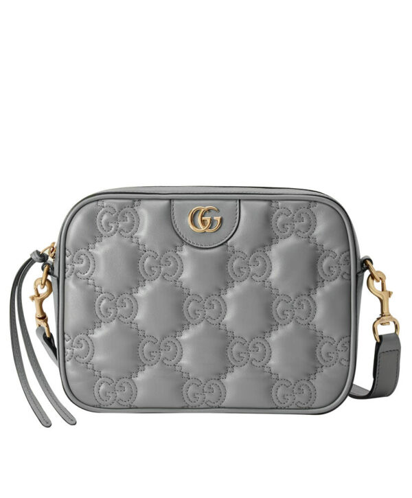 Gucci GG Matelasse Leather Shoulder Bag 702234 Gray