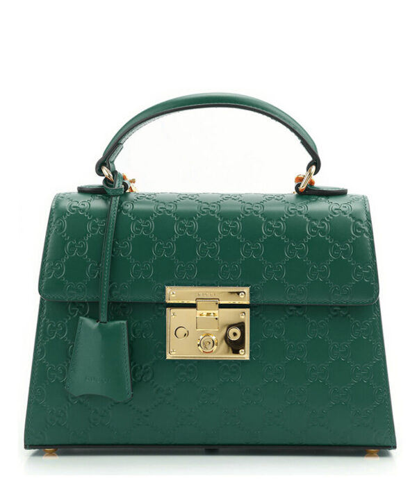 Gucci Padlock small Gucci Signature top handle bag 453188 Green