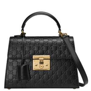 Gucci Padlock small Gucci Signature top handle bag 453188 Black