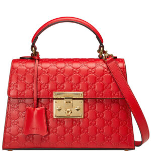 Gucci Padlock small Gucci Signature top handle bag 453188 Red