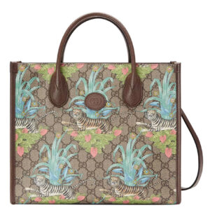 Gucci Tiger GG Small Tote Bag 659983 Green