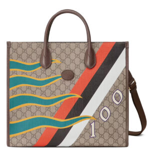 Gucci Medium Tote With Geometric Print 674148 Dark Coffee